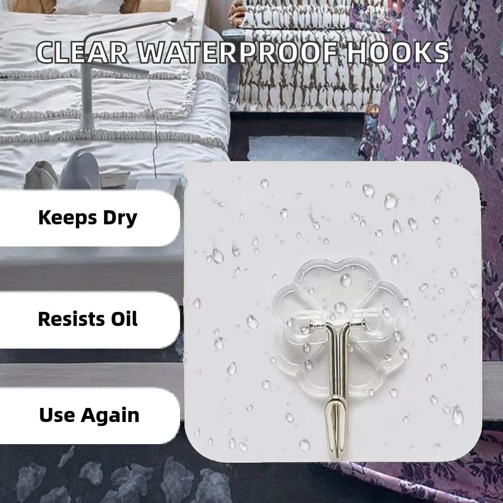 Waterproof wall hooks in a second real-life setting